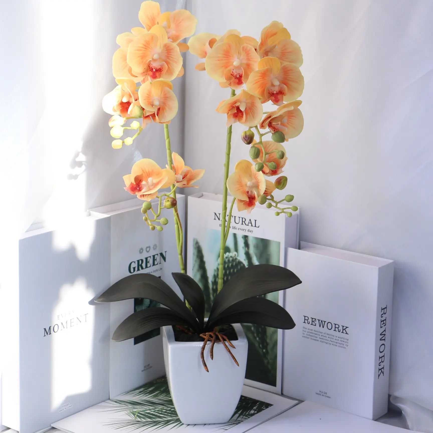 24 head phalaenopsis artificial flower home bedroom decoration 24 head phalaenopsis artificial flower home bedroom decoration